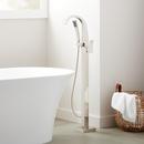 Floor Mount Tub Filler Faucet in Polished Nickel - Includes Hand Shower and Valve, Less Stops