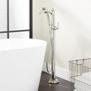 Floor Mount Tub Filler Faucet with Hand Shower in Polished Nickel