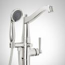 Signature Hardware Chrome Floor Mount Tub Filler Faucet - Includes Hand Shower and Valve with Stops 