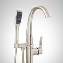 Floor Mount Tub Filler Faucet in Brushed Nickel - Includes Hand Shower and Valve, Less Stops image number 0