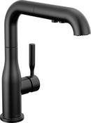 Single Handle Pull Out Kitchen Faucet in Matte Black 