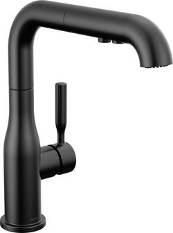 Single Handle Pull Out Kitchen Faucet in Matte Black