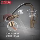 Single Handle Pull Out Kitchen Faucet in Champagne Bronze 