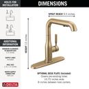 Single Handle Pull Out Kitchen Faucet in Champagne Bronze 