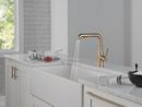Single Handle Pull Out Kitchen Faucet in Champagne Bronze 