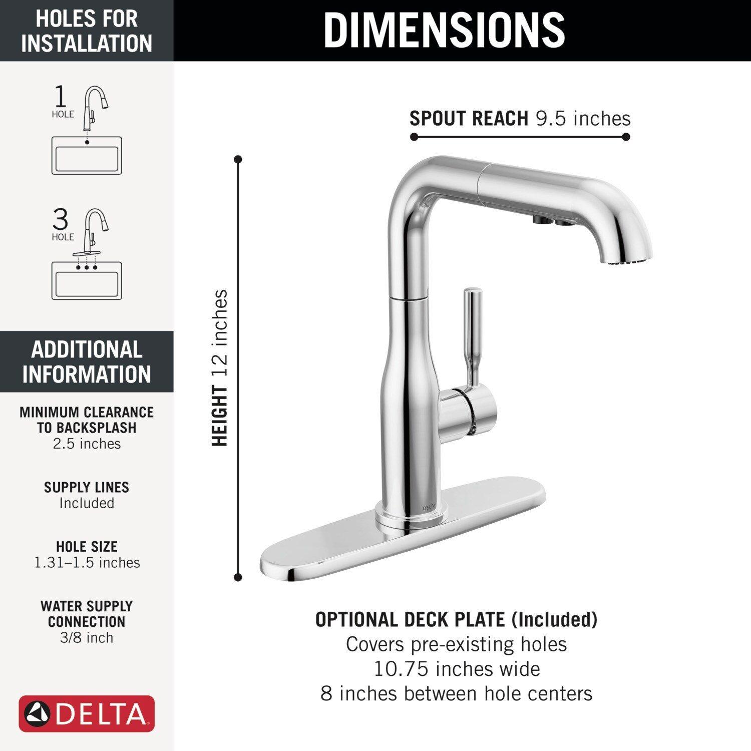 Single Handle Pull Out Kitchen Faucet in Chrome 