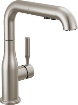 Single Handle Pull Out Kitchen Faucet in Stainless