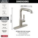 Single Handle Pull Out Kitchen Faucet in Stainless 
