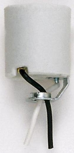 1/8 x 2 in. 660W 250V Keyless Socket with Hickey in Unglazed Porcelain