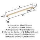 MONUMENT 12-5/8 INCH 320MM CENTER-TO-CENTER GOLDEN CHAMPAGNE CABINET PULL 