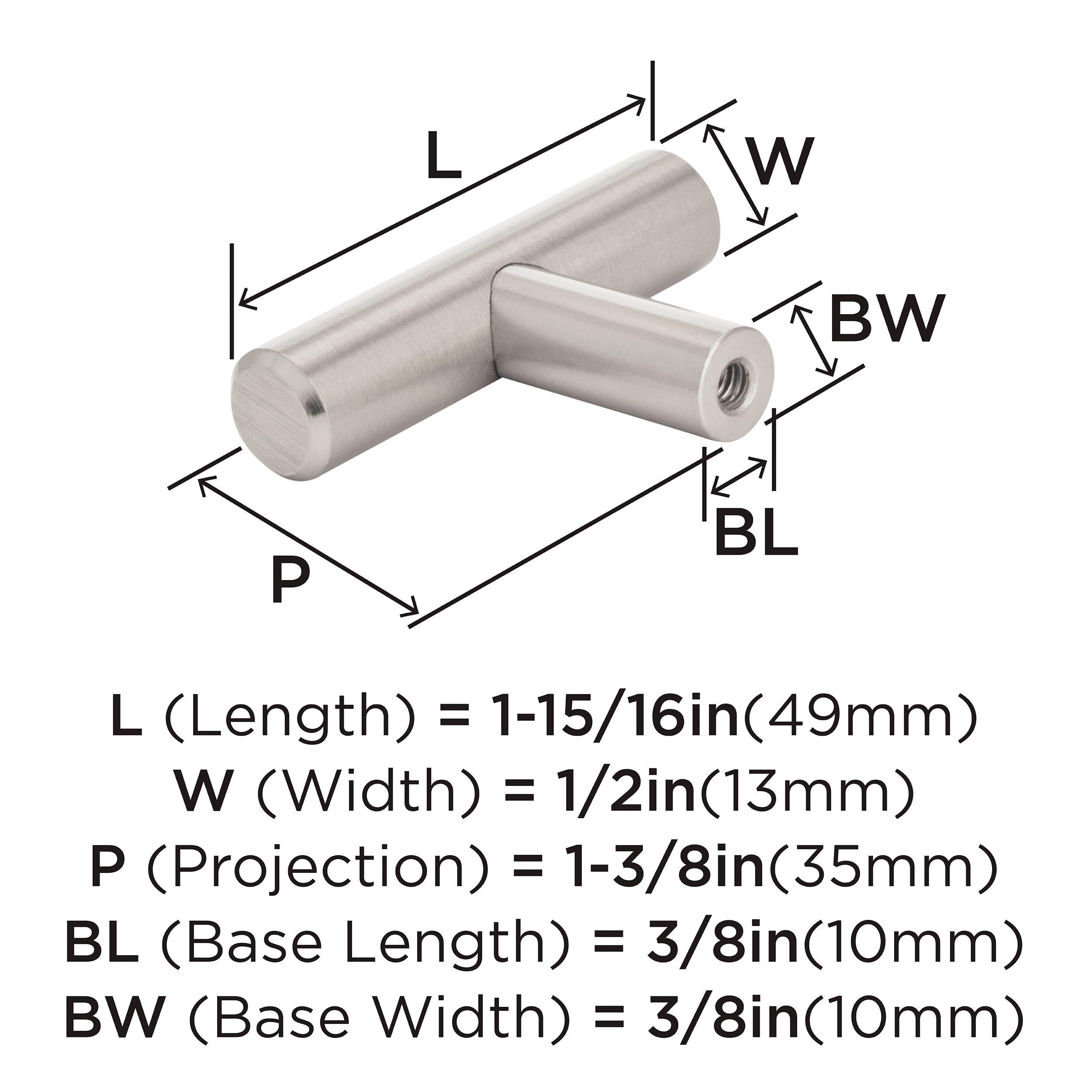 BAR PULLS 1-15/16 (49MM) SATIN NICKEL CABINET KNOB 