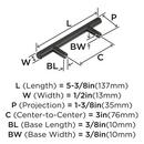 BAR PULLS 3 (76MM) CENTER-TO-CENTER MATTE BLACK CABINET PULL 