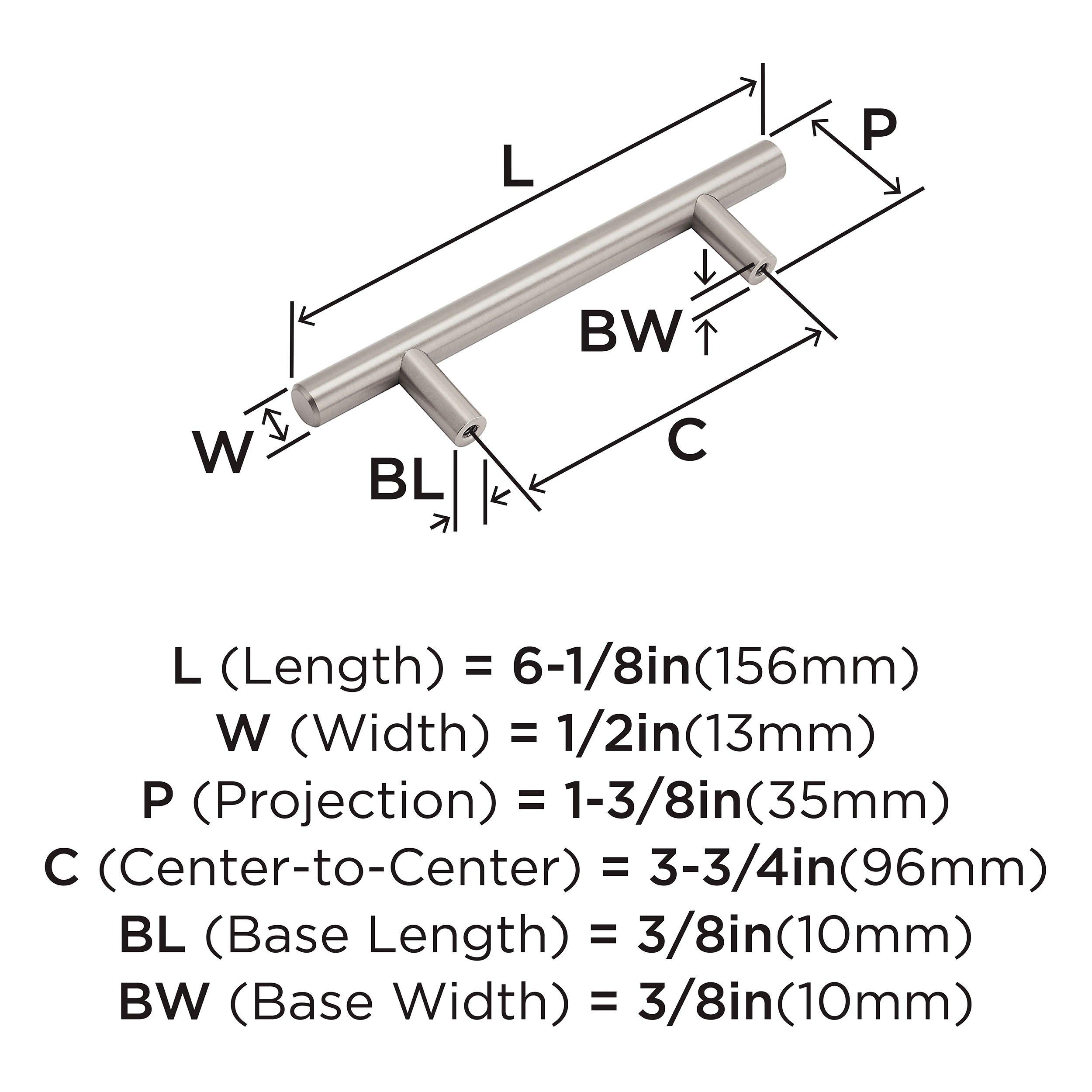 BAR PULLS 3-3/4 (96MM) CENTER-TO-CENTER SATIN NICKEL CABINET PULL 