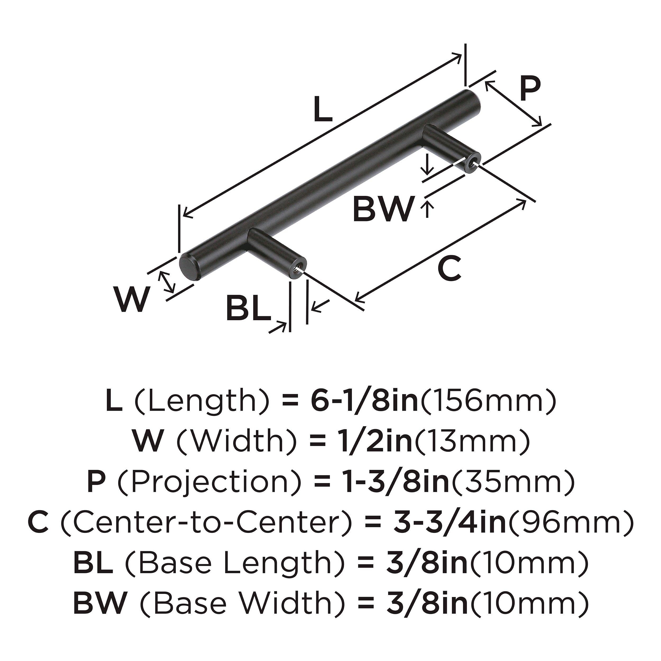 BAR PULLS 3-3/4 (96MM) CENTER-TO-CENTER MATTE BLACK CABINET PULL 