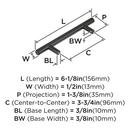 BAR PULLS 3-3/4 (96MM) CENTER-TO-CENTER MATTE BLACK CABINET PULL 