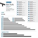 BAR PULLS 7-9/16 (192MM) CENTER-TO-CENTER MATTE BLACK CABINET PULL 