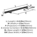 Amerock Matte Black 6-5/16 in. Center-to-Center Pull 