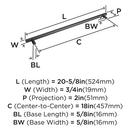 Amerock Matte Black 18 in. Center-to-Center Appliance Pull 
