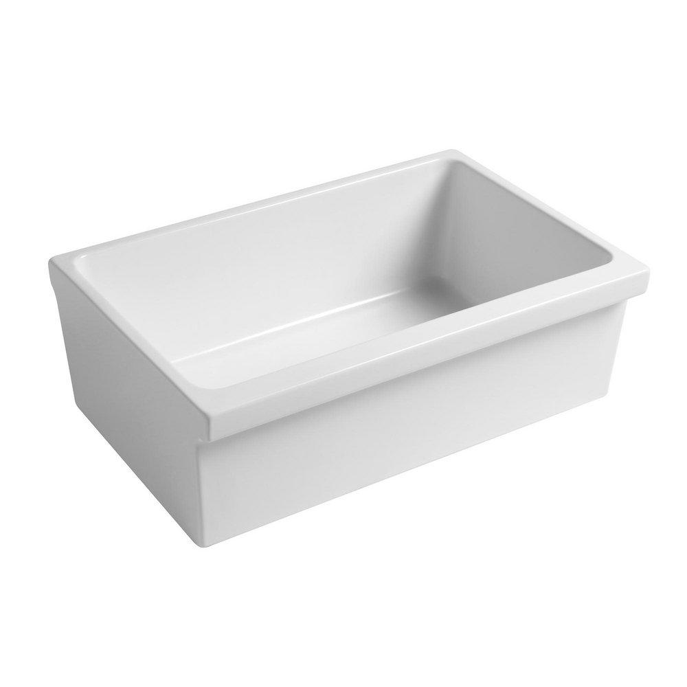 30 in. Farmhouse Fireclay Single Bowl Kitchen Sink in White 