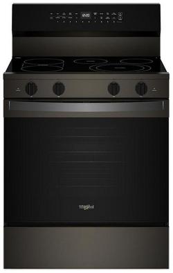 30 in. 4-Burner Smart Electric Freeestanding Range with Air Cooking Technology in Black Stainless