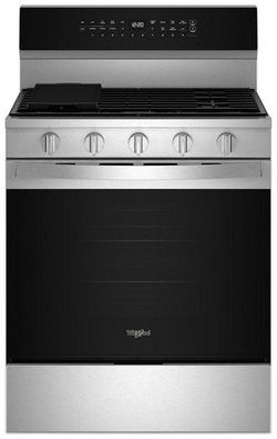 30 in. 4-Burner Smart Gas Freeestanding Range with Air Cooking Technology in Fingerprint Resistant Stainless Steel