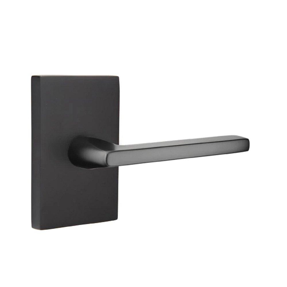 HELIOS RIGHT HANDED NON-TURNING TWO-SIDED DUMMY DOOR LEVER SET WITH MODERN RECTANGULAR ROSE 