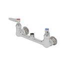 T&S Brass Chrome Plated Double Lever Handle Wall Mount Kitchen Sink Faucet 1/2 in. IPS Connection 