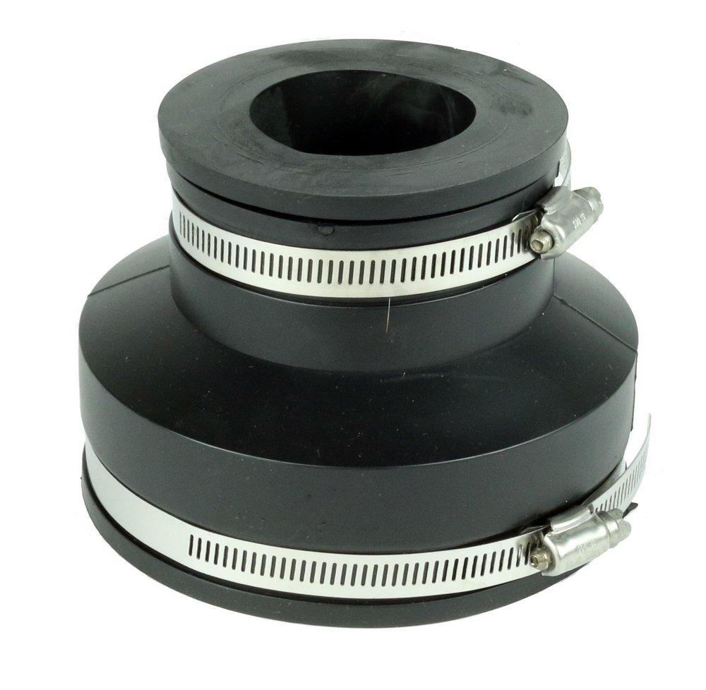 Fernco Clamp Reducing Plastic Coupling with Stainless Steel Band 
