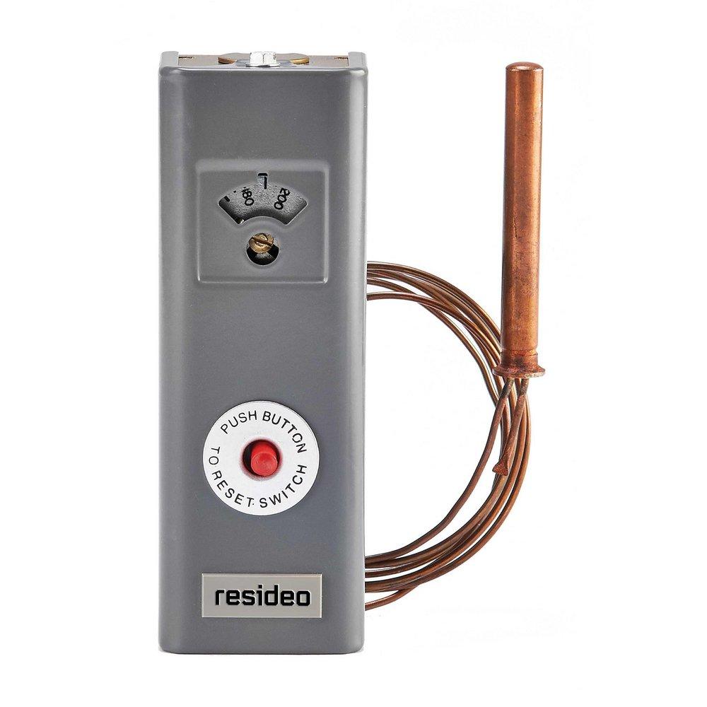 Resideo Grey 130 to 270 Deg F Hydronic Aquastat UL MP466 Copper 5-5/8 x 2 in. 