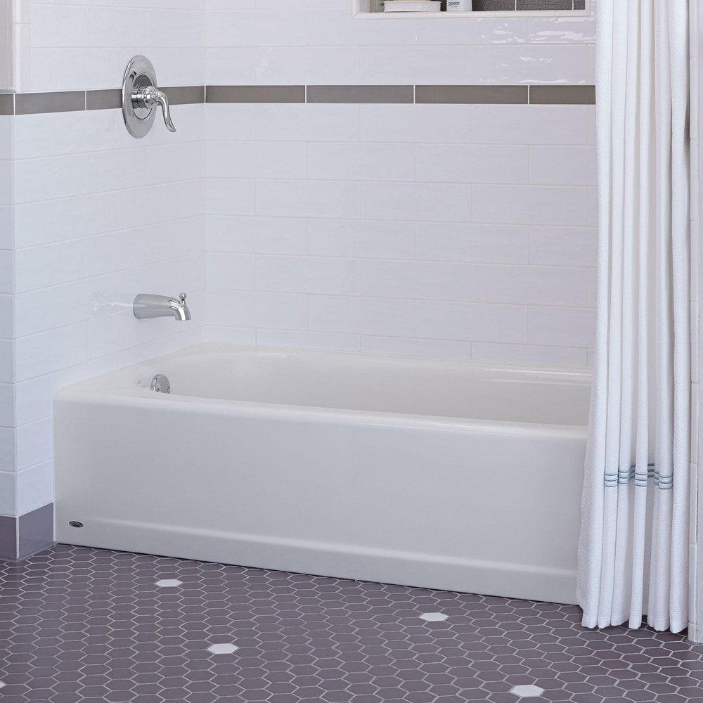 American Standard White 60 x 30 in. Soaker Alcove Bathtub Left Drain 