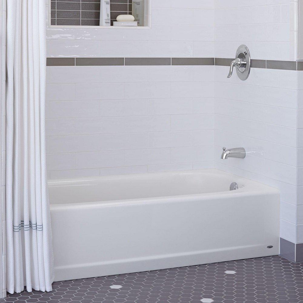 American Standard White 60 x 30 in. Soaker Alcove Bathtub Right Drain 