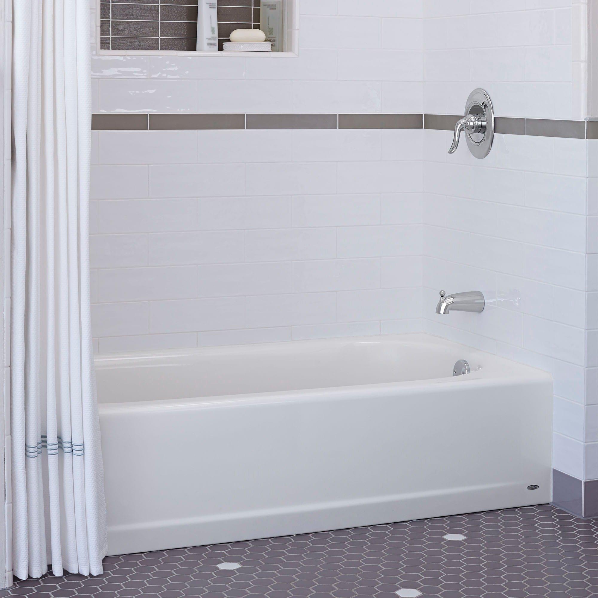 American Standard Bathing White 60 x 30 in. Soaker Alcove Bathtub Right Drain 