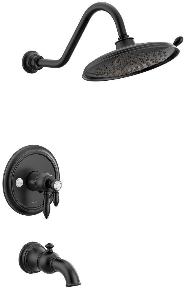 Moen Matte Black Single Handle Bathtub & Shower Faucet (Trim Only) 