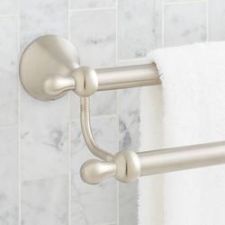 24 in. Double Towel Bar in Brushed Nickel