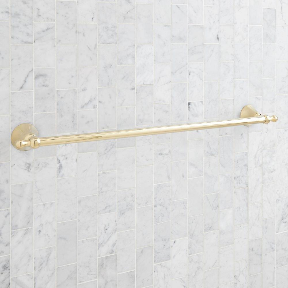 Signature Hardware Polished Brass 24 in. Towel Bar 