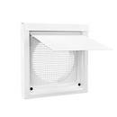 6 in. White Plastic Premium Wall Vent with Screen & Metal Collar 