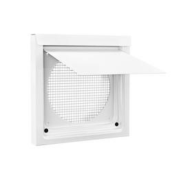 6 in. White Plastic Premium Wall Vent with Screen & Metal Collar