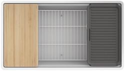 33 in. Undermount Neoroc Single Bowl Workstation Kitchen Sink in Matte Grey