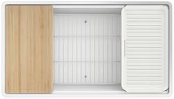 33 in. Undermount Neoroc Single Bowl Workstation Kitchen Sink in Matte White