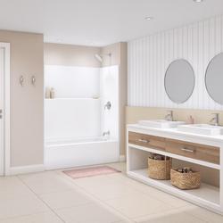 60 x 31-1/4 in. Tub & Shower Unit with Right Hand Drain in White