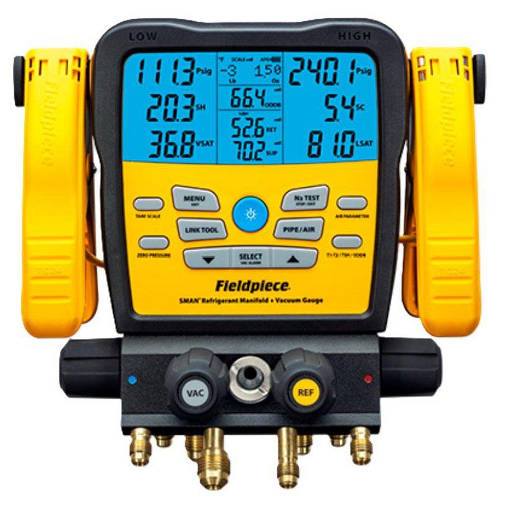4-Port Wireless Digital Refrigerant Manifold with Built-In Vacuum Gauge & 3/8 in. Vacuum Port 