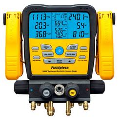 4-Port Wireless Digital Refrigerant Manifold with Built-In Vacuum Gauge & 3/8 in. Vacuum Port
