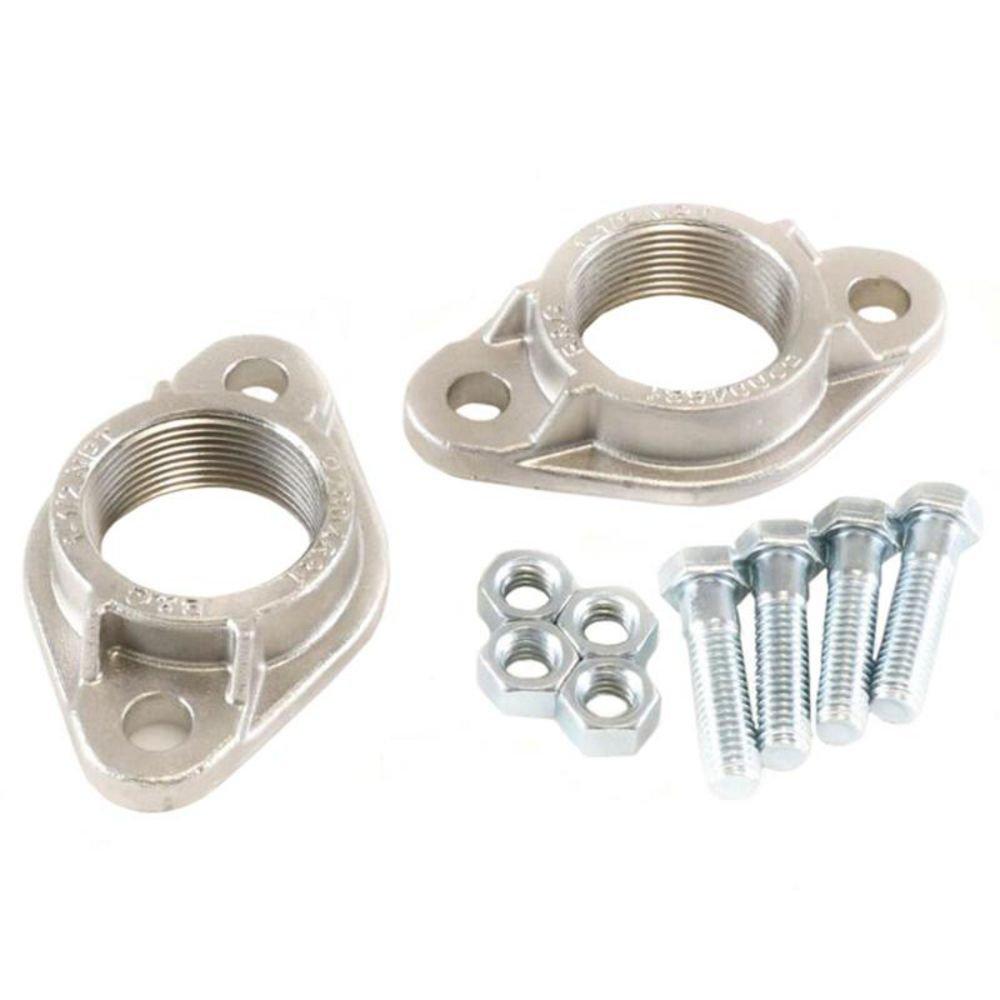 Set of (2) 1-1/2 in. Stainless Steel Pump Flanges for Bronze Circulator Pumps 