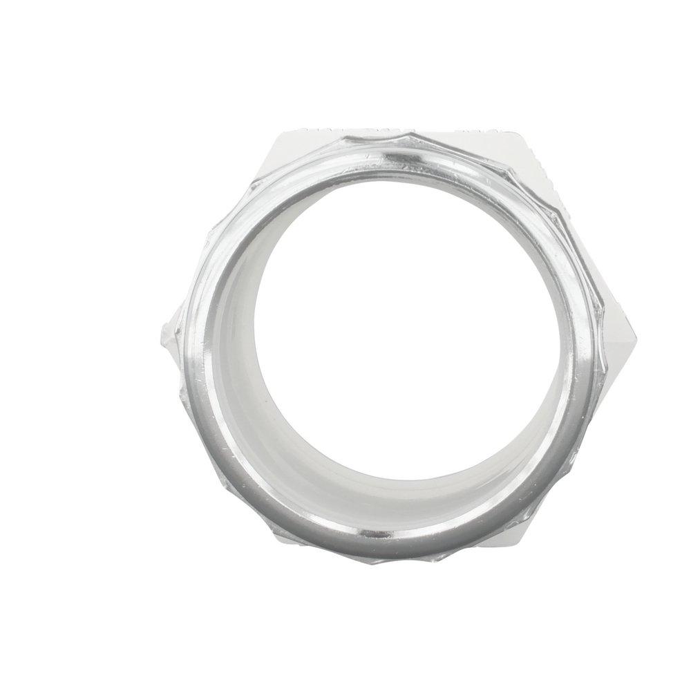 White PVC DWV Male Trap Adapter with Washer & Chrome Nut 