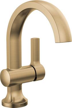 Single Handle Monoblock Bathroom Sink Faucet in Champagne Bronze