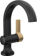 Single Handle Monoblock Bathroom Sink Faucet in Matte Black/Champagne Bronze