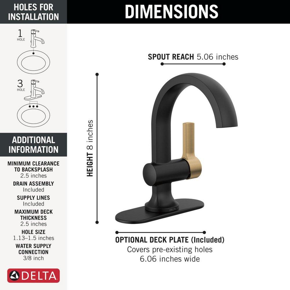 DELTA ALBION SINGLE HANDLE BATHROOM FAUCET 