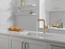 Single Handle Pull Out Kitchen Faucet in Champagne Bronze 