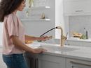 Single Handle Pull Out Kitchen Faucet in Champagne Bronze 