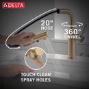 Single Handle Pull Out Kitchen Faucet in Champagne Bronze 